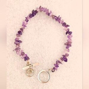 Amethyst with Sterling Stone Tree of Life Bracelet